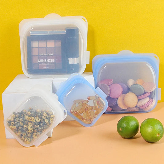 Reusable Silicone Food Storage Bags — Leakproof, Microwave & Freezer Safe