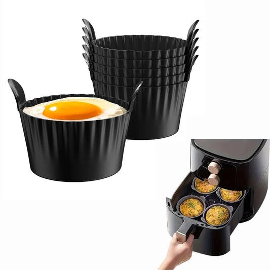 Reusable Silicone Baking Cups (Set of 4) — Egg Bites, Muffins & Air Fryer, Non-Stick