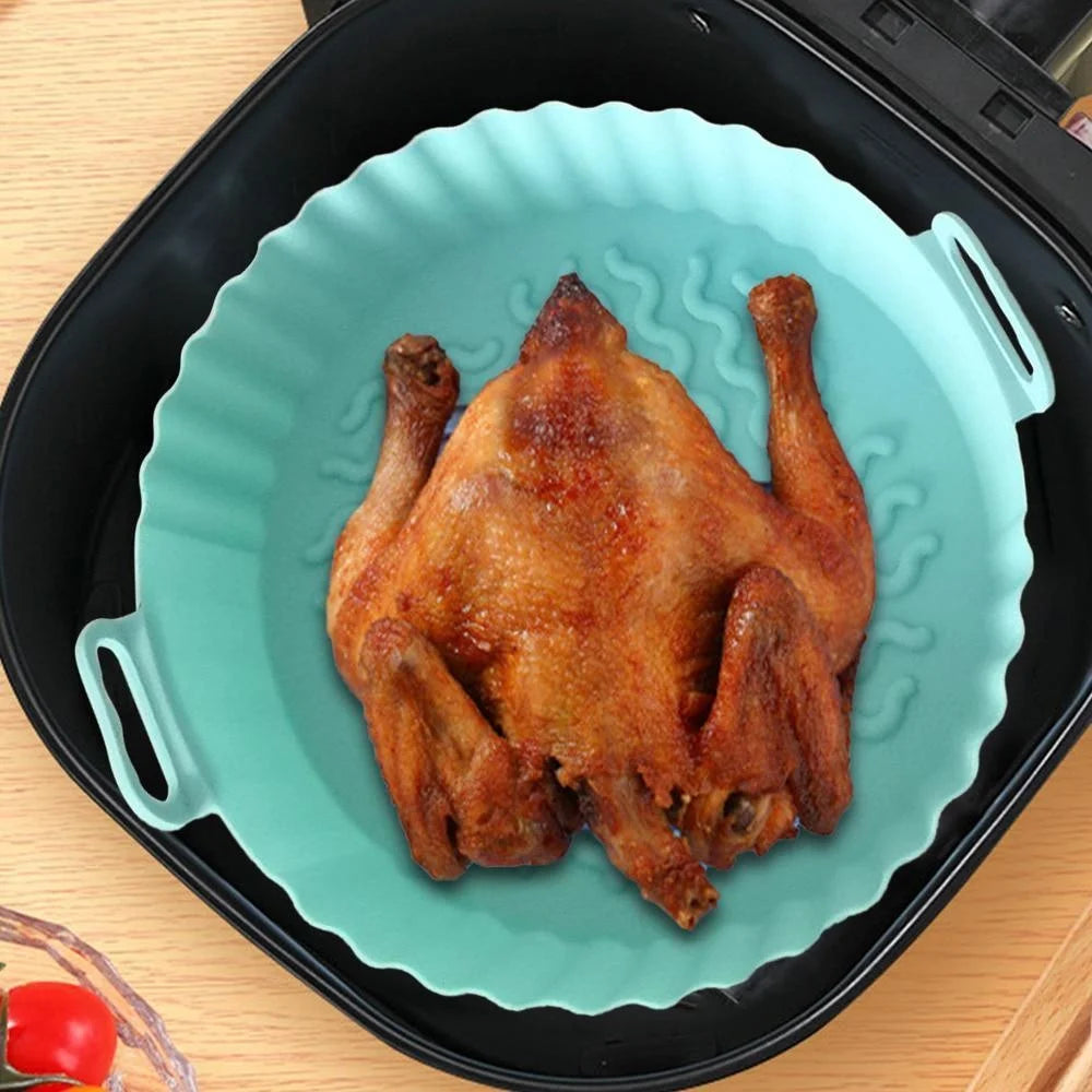 Reusable Silicone Air Fryer Liner (Round, 8-inch) — Non-Stick, Easy-Clean, No More Paper Liners