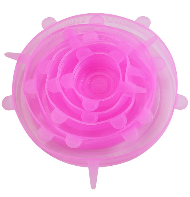 Reusable Silicone Stretch Lids (Set of 6) — Plastic Wrap Alternative for Any Bowl