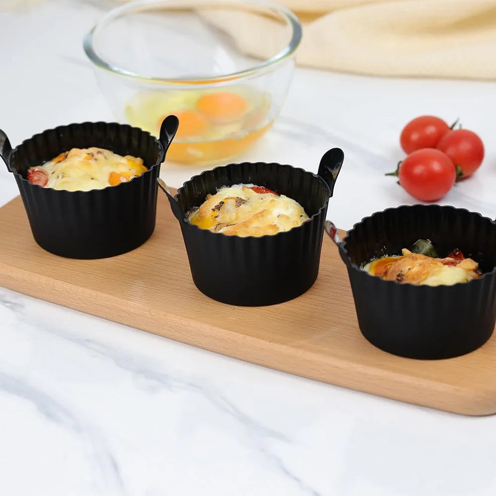Reusable Silicone Baking Cups (Set of 4) — Egg Bites, Muffins & Air Fryer, Non-Stick