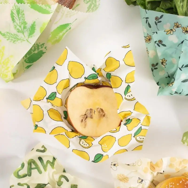 Reusable Beeswax Food Wraps (Set of 3) — Plastic-Free Wrap for Cheese, Bread & Produce