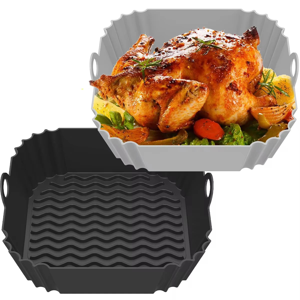Reusable Silicone Air Fryer Liner (Square) — Non-Stick, Easy-Clean, No More Paper Liners