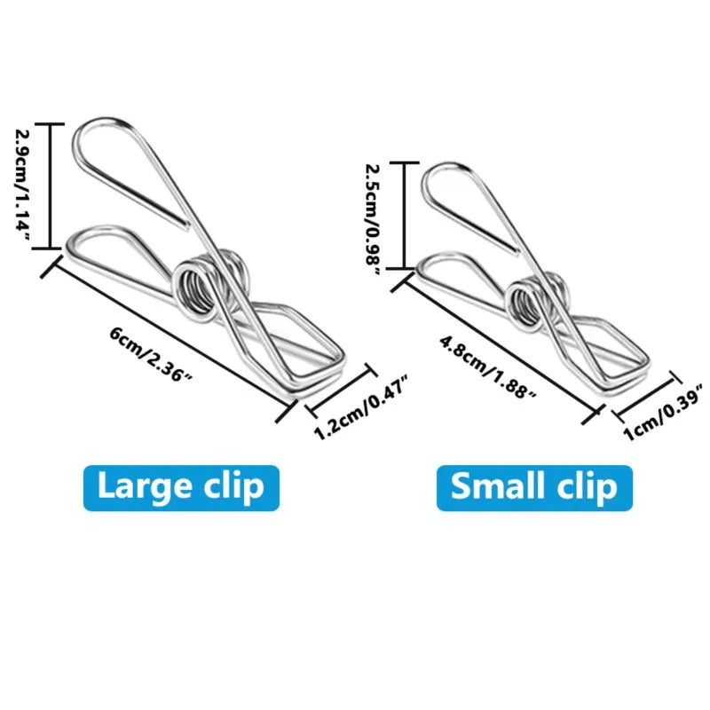 Stainless Steel Clothespins — Rustproof, Sun-Proof Reusable Laundry Clips