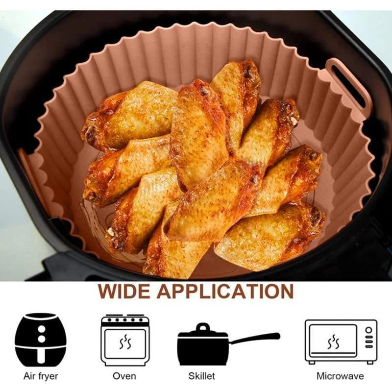 Reusable Silicone Air Fryer Liner (Round, 8-inch) — Non-Stick, Easy-Clean, No More Paper Liners