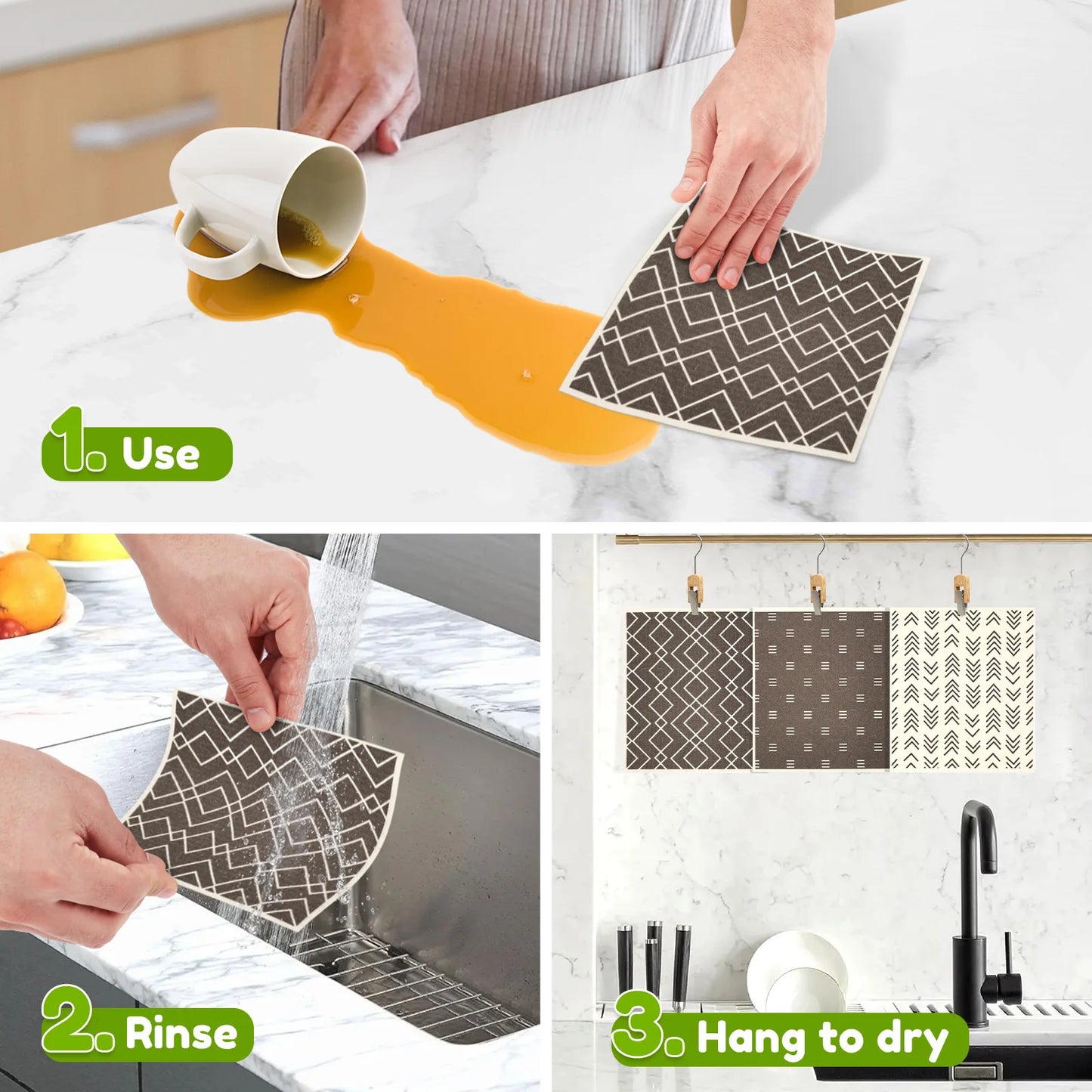 Reusable Swedish Dishcloths — Compostable Cellulose Cloths That Replace Paper Towels