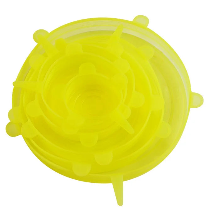 Reusable Silicone Stretch Lids (Set of 6) — Plastic Wrap Alternative for Any Bowl