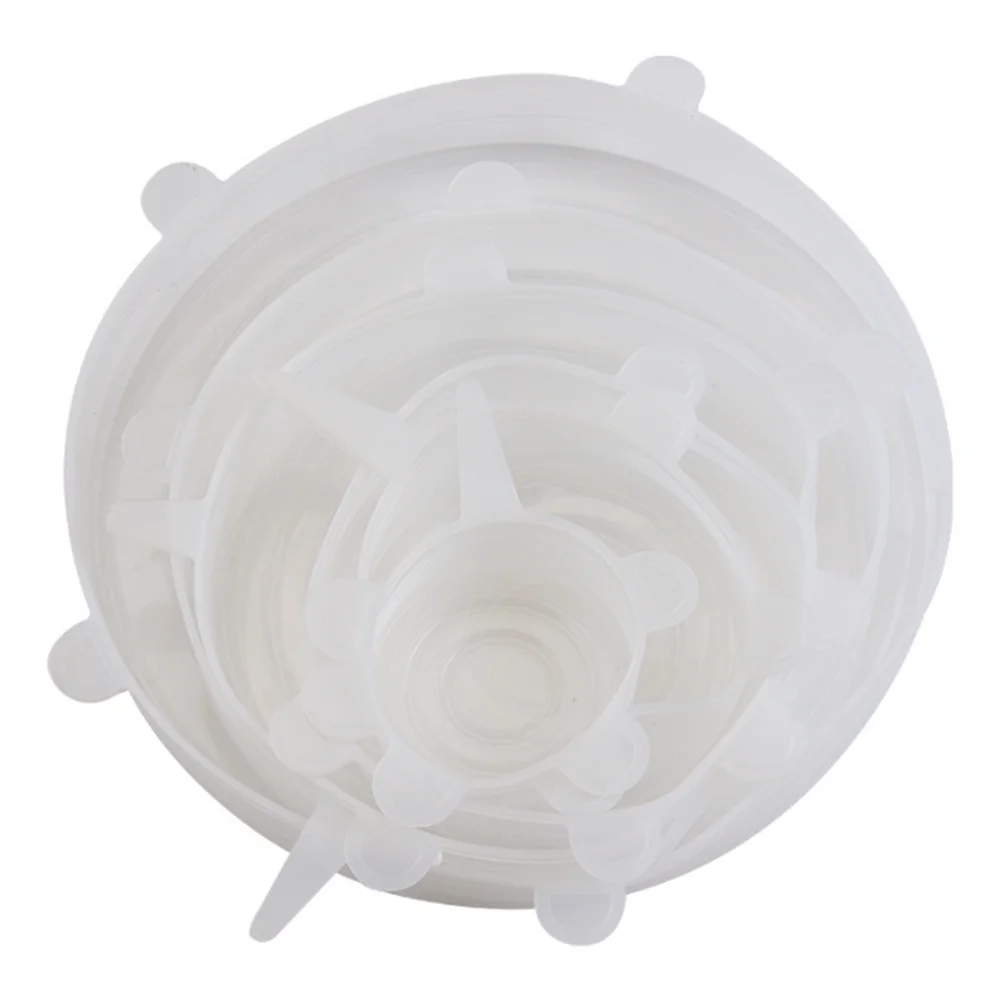 Reusable Silicone Stretch Lids (Set of 6) — Plastic Wrap Alternative for Any Bowl