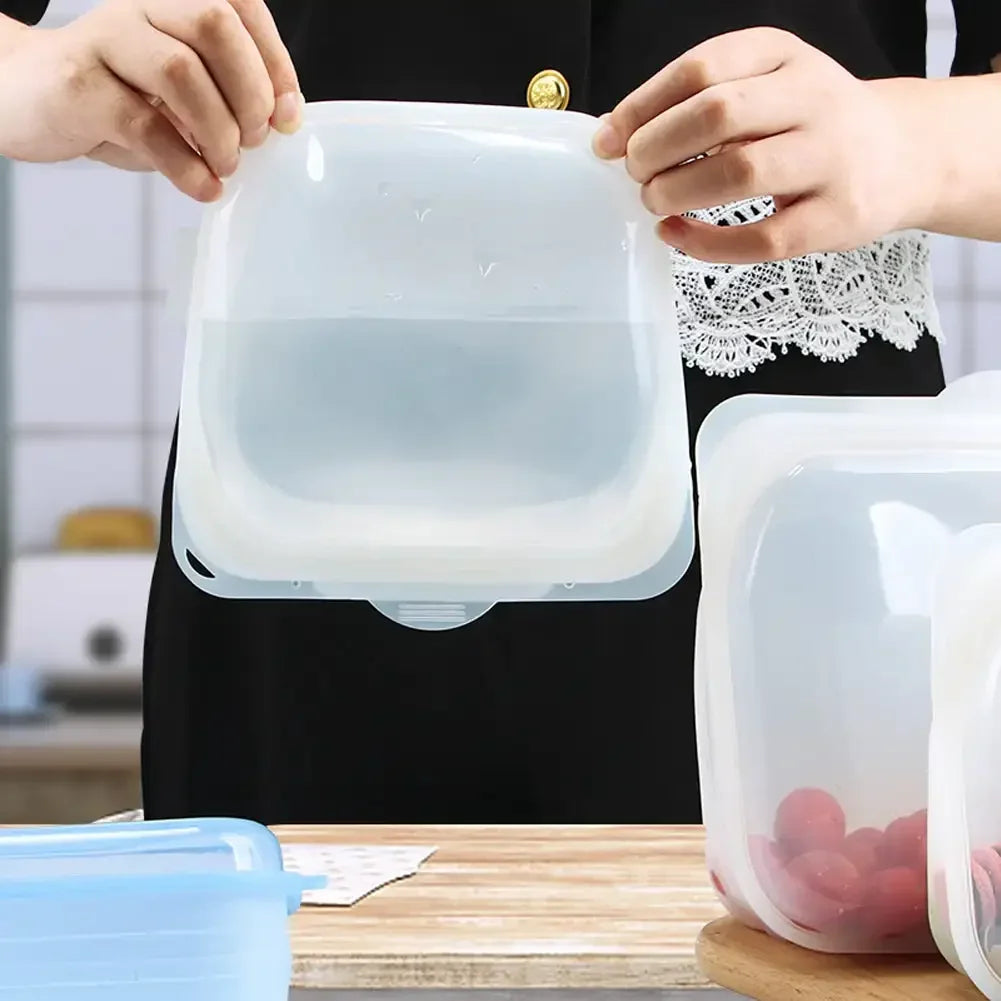 Reusable Silicone Food Storage Bags — Leakproof, Microwave & Freezer Safe