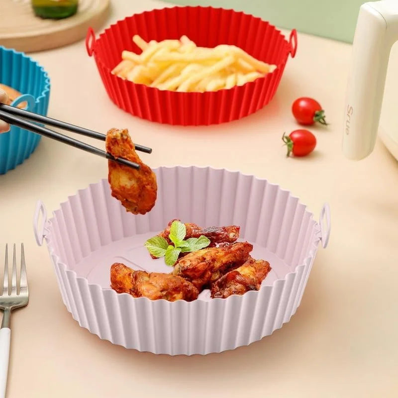 Reusable Silicone Air Fryer Liner (Round, 8-inch) — Non-Stick, Easy-Clean, No More Paper Liners