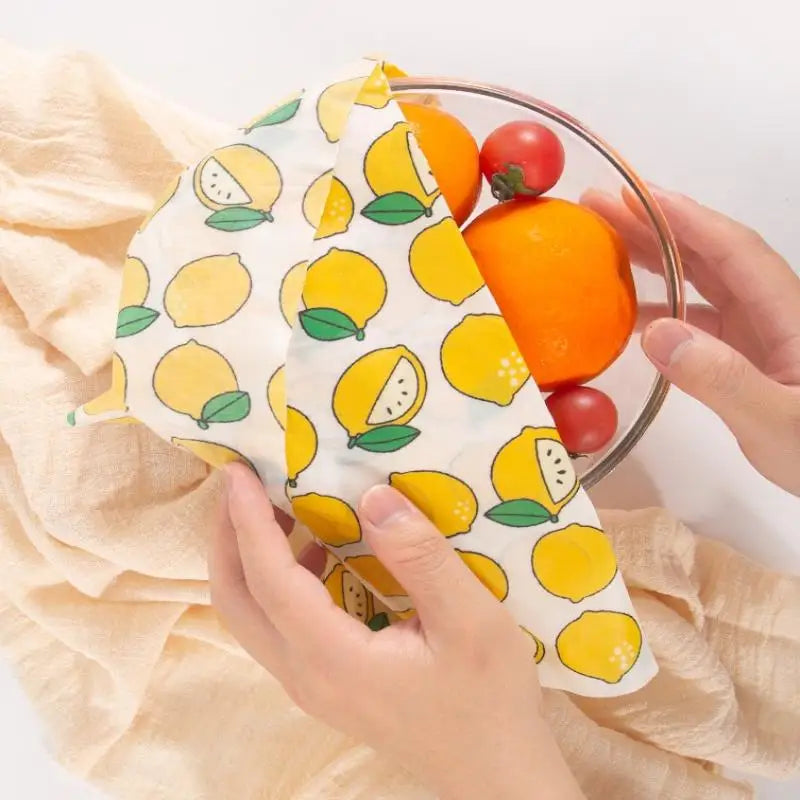Reusable Beeswax Food Wraps (Set of 3) — Plastic-Free Wrap for Cheese, Bread & Produce