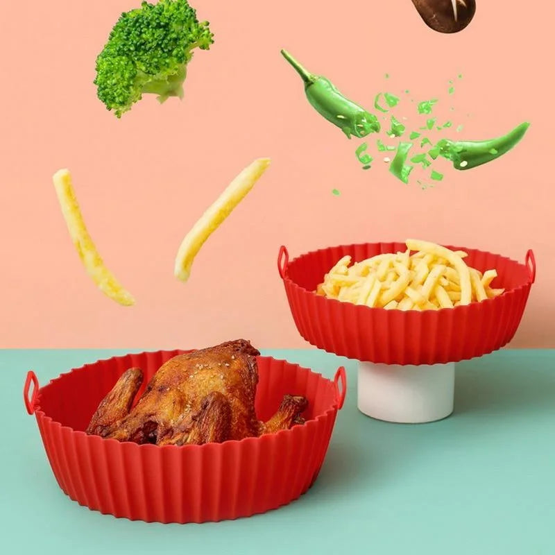 Reusable Silicone Air Fryer Liner (Round, 8-inch) — Non-Stick, Easy-Clean, No More Paper Liners