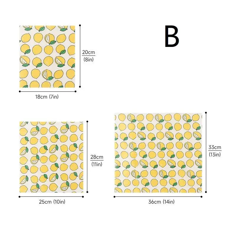 Reusable Beeswax Food Wraps (Set of 3) — Plastic-Free Wrap for Cheese, Bread & Produce