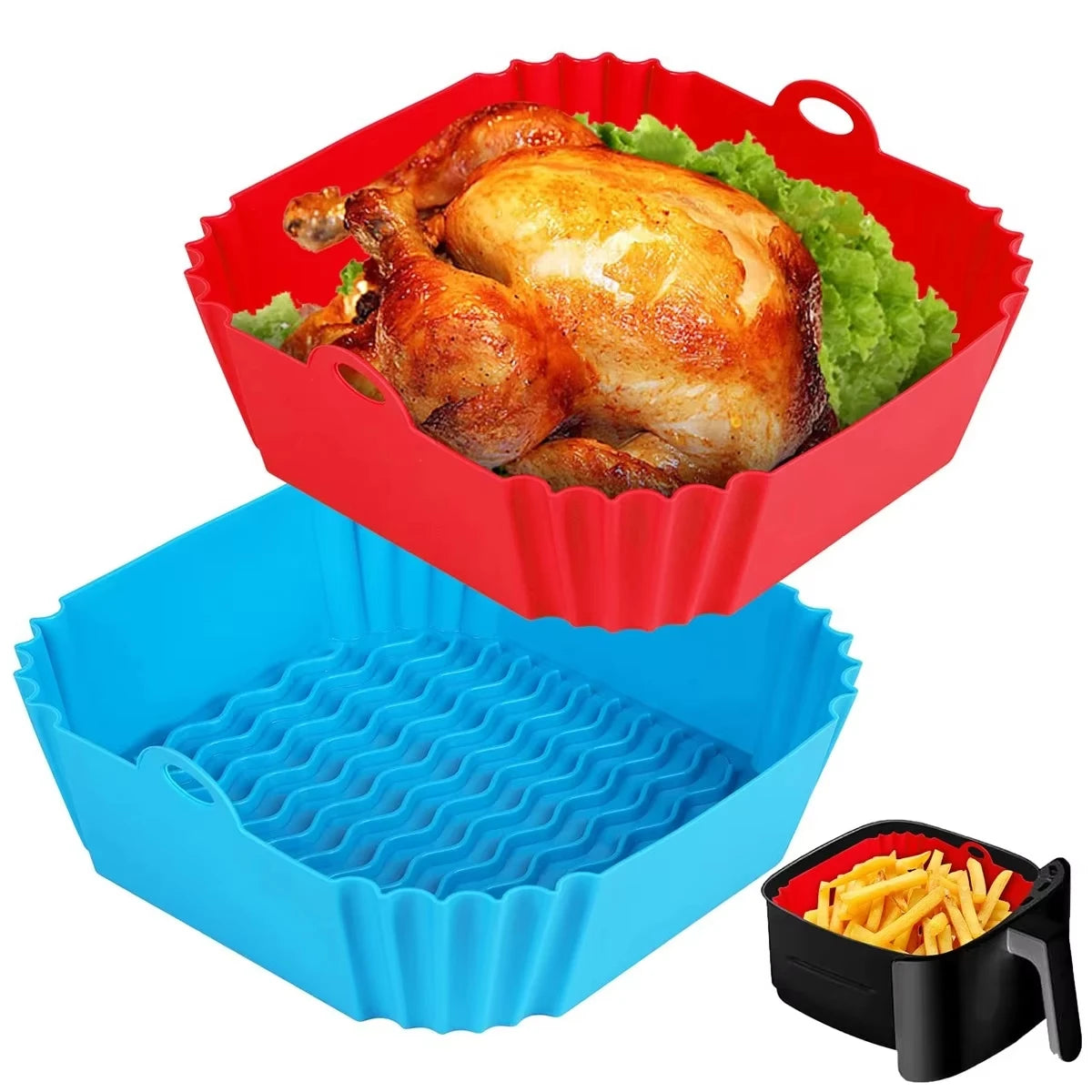 Reusable Silicone Air Fryer Liner (Square) — Non-Stick, Easy-Clean, No More Paper Liners