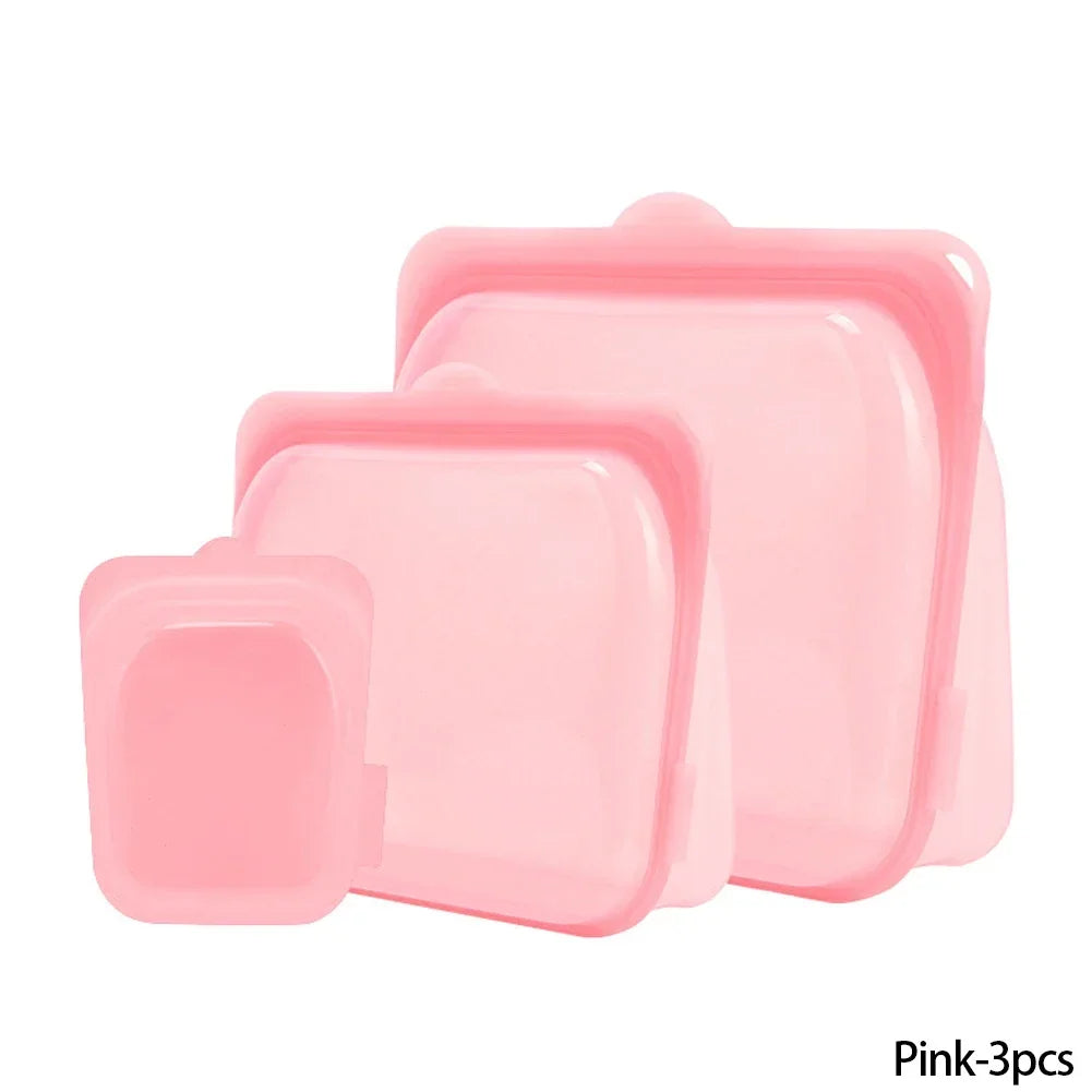 Reusable Silicone Food Storage Bags — Leakproof, Microwave & Freezer Safe