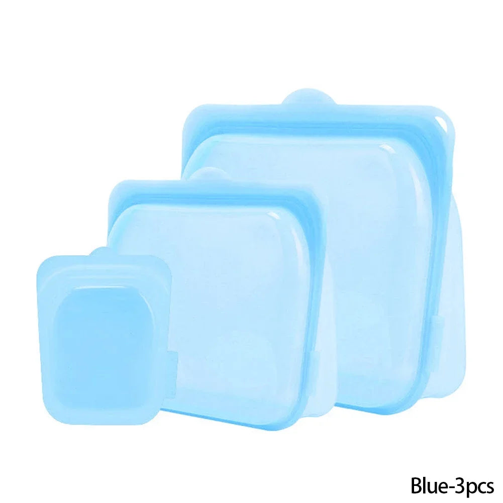 Reusable Silicone Food Storage Bags — Leakproof, Microwave & Freezer Safe