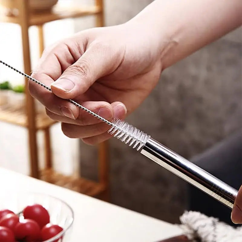 Reusable Boba Straws — Extra-Wide Stainless Steel Set for Bubble Tea & Smoothies (with Cleaning Brush)