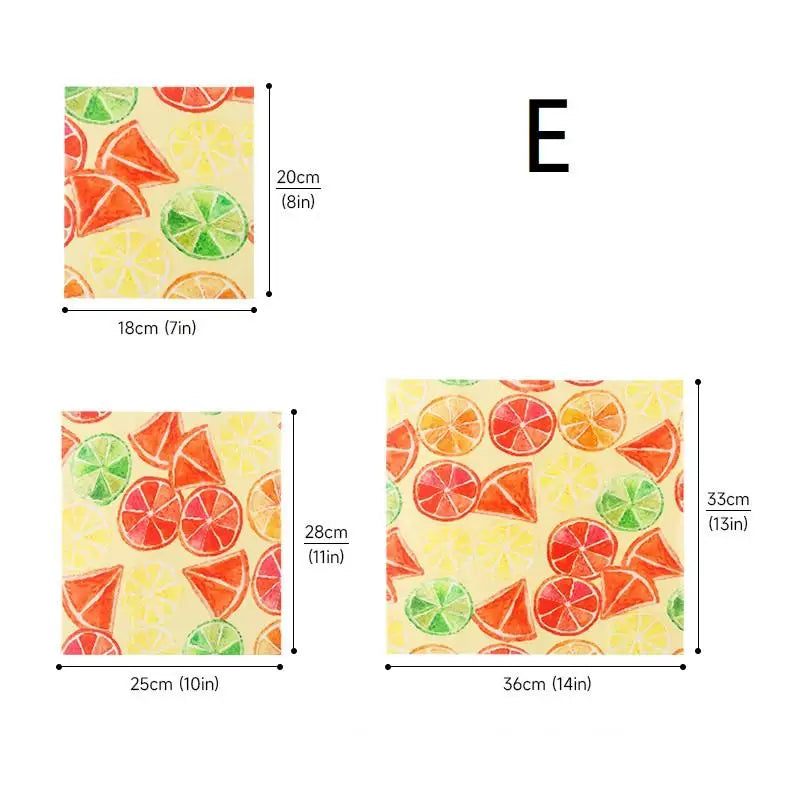 Reusable Beeswax Food Wraps (Set of 3) — Plastic-Free Wrap for Cheese, Bread & Produce